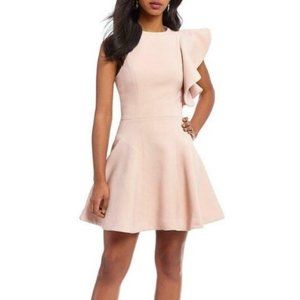 NWT C/MEO COLLECTIVE heart commands ruffle dress size small